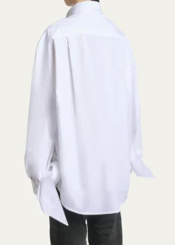 BalenciagaKnotted Cuff Poplin Blouse
