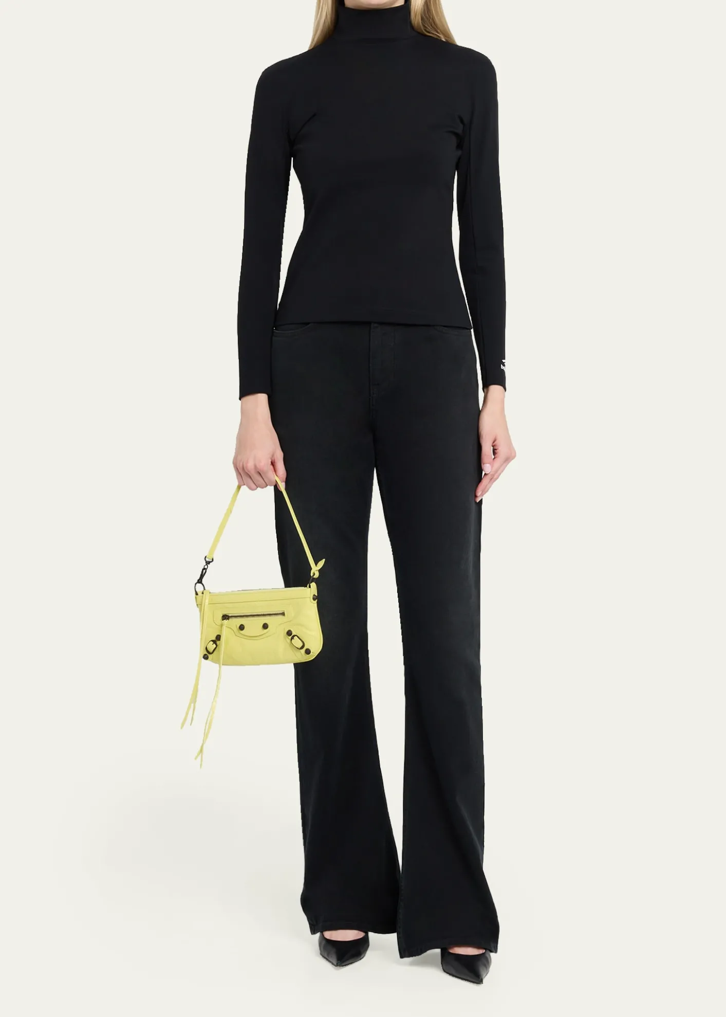 BalenciagaLe City Crinkled Leather Pouch Shoulder Bag