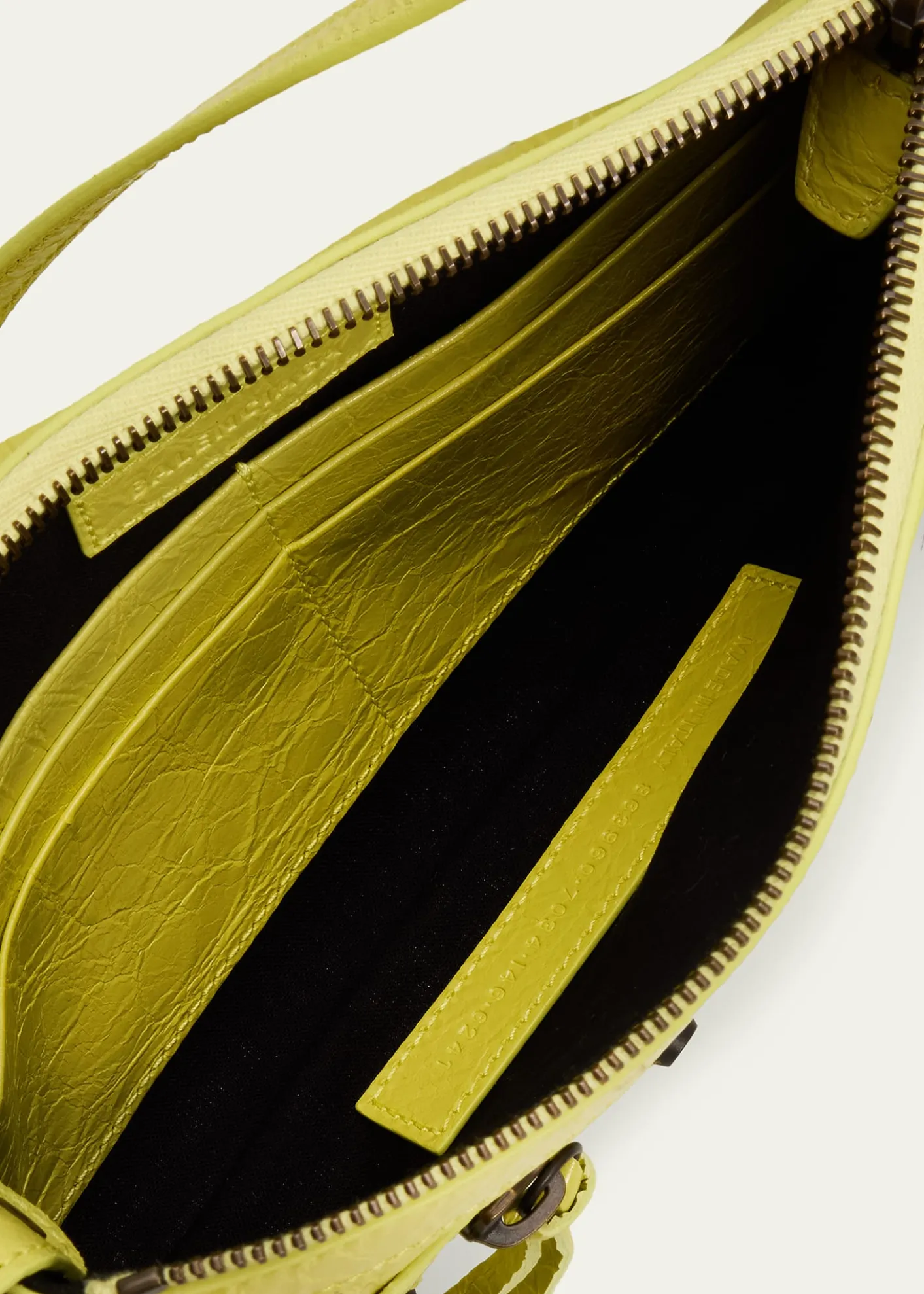 BalenciagaLe City Crinkled Leather Pouch Shoulder Bag