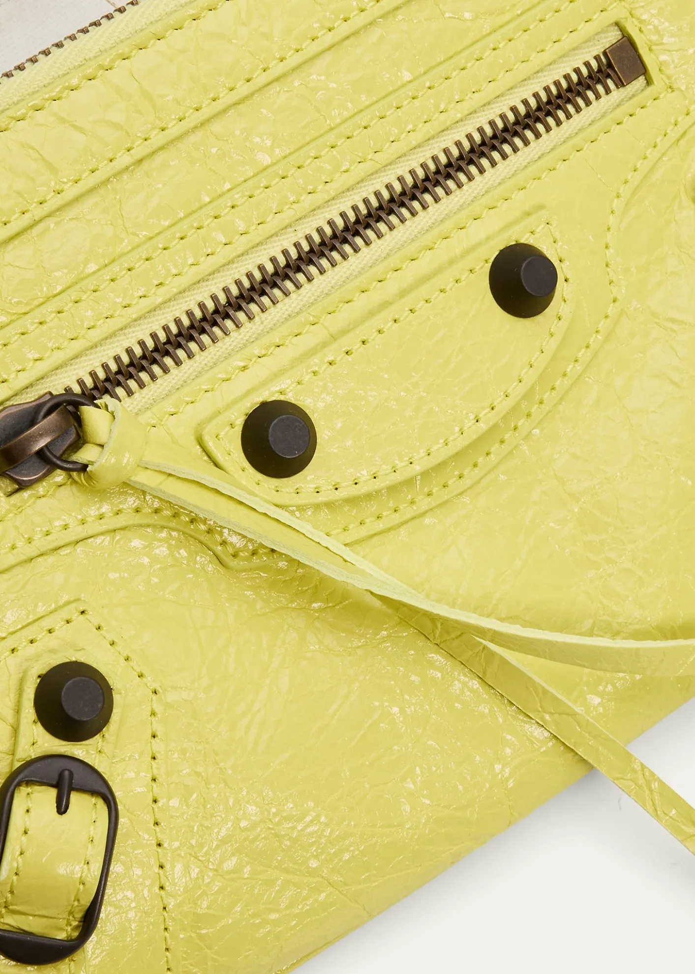 BalenciagaLe City Crinkled Leather Pouch Shoulder Bag