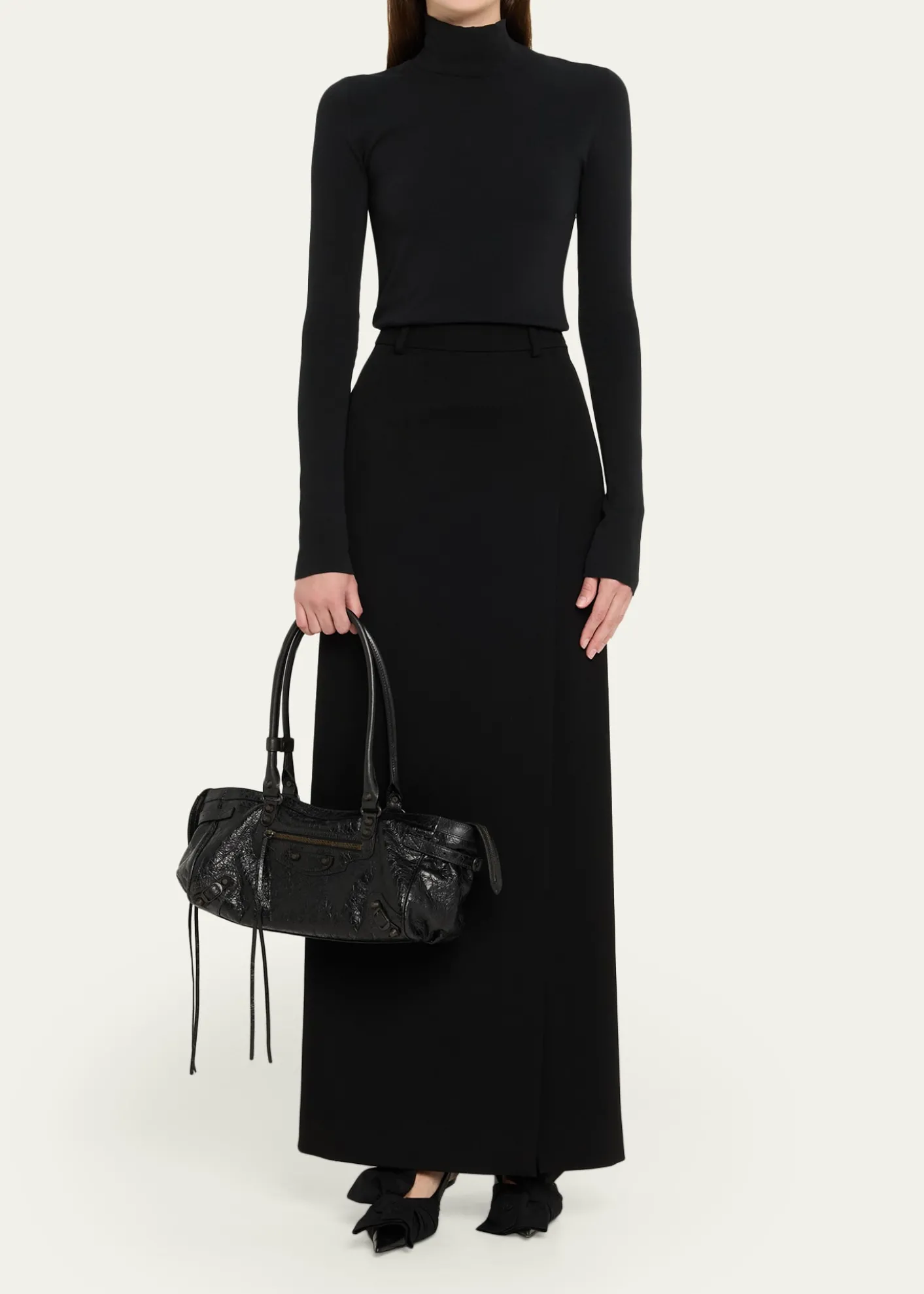 BalenciagaLe City East-West Shoulder Bag in Leather