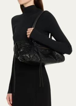 BalenciagaLe City East-West Shoulder Bag in Leather