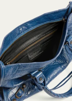 BalenciagaLe City Medium Crinkled Leather Top-Handle Bag