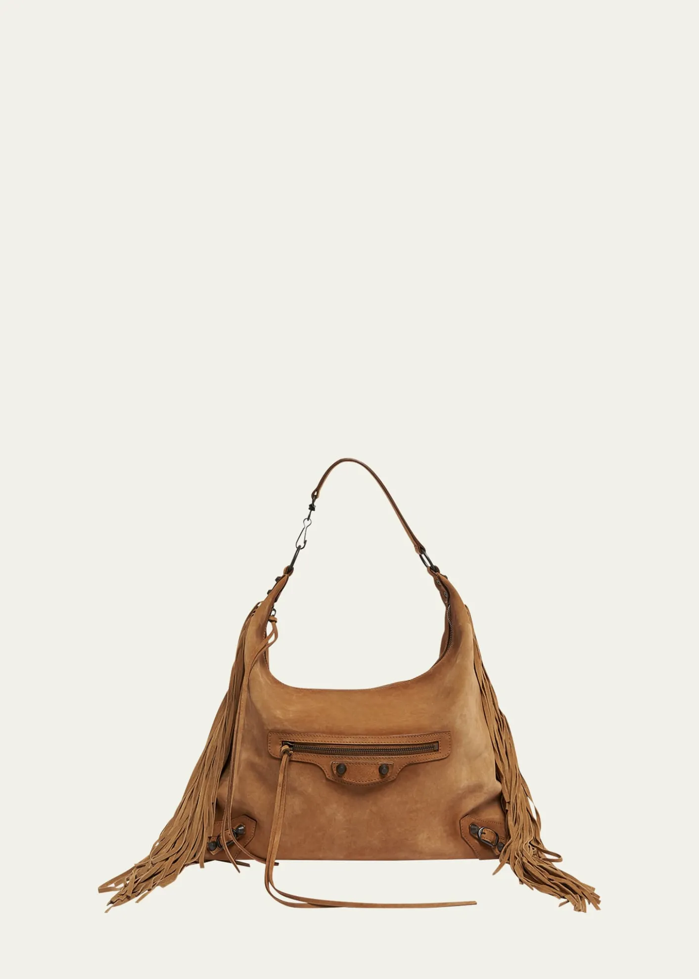 BalenciagaLe City Medium Fringed Suede Hobo Bag