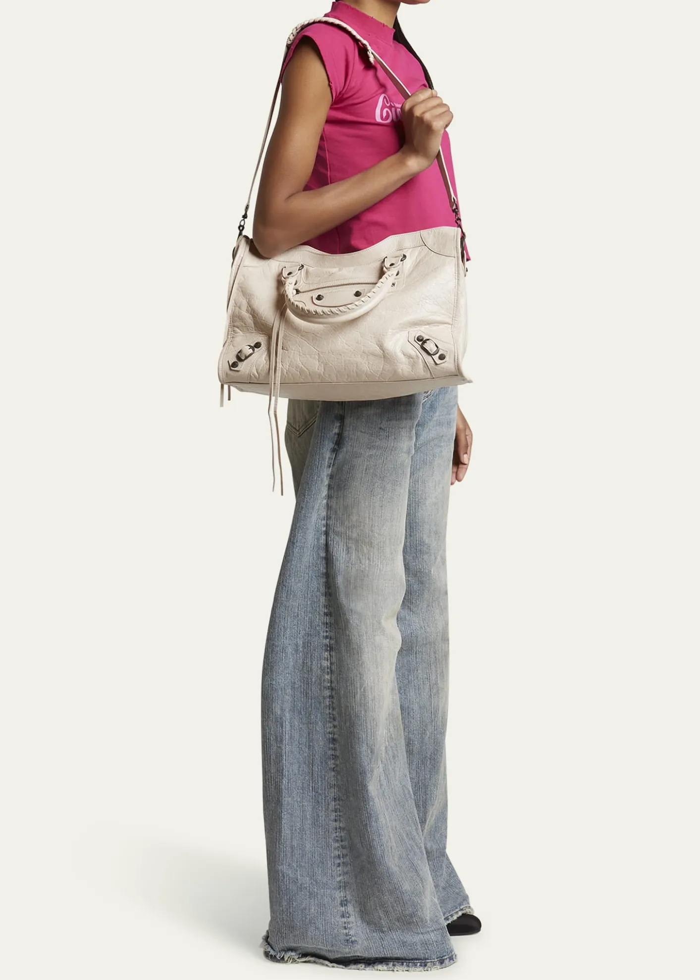 BalenciagaLe City Medium Leather Top-Handle Bag