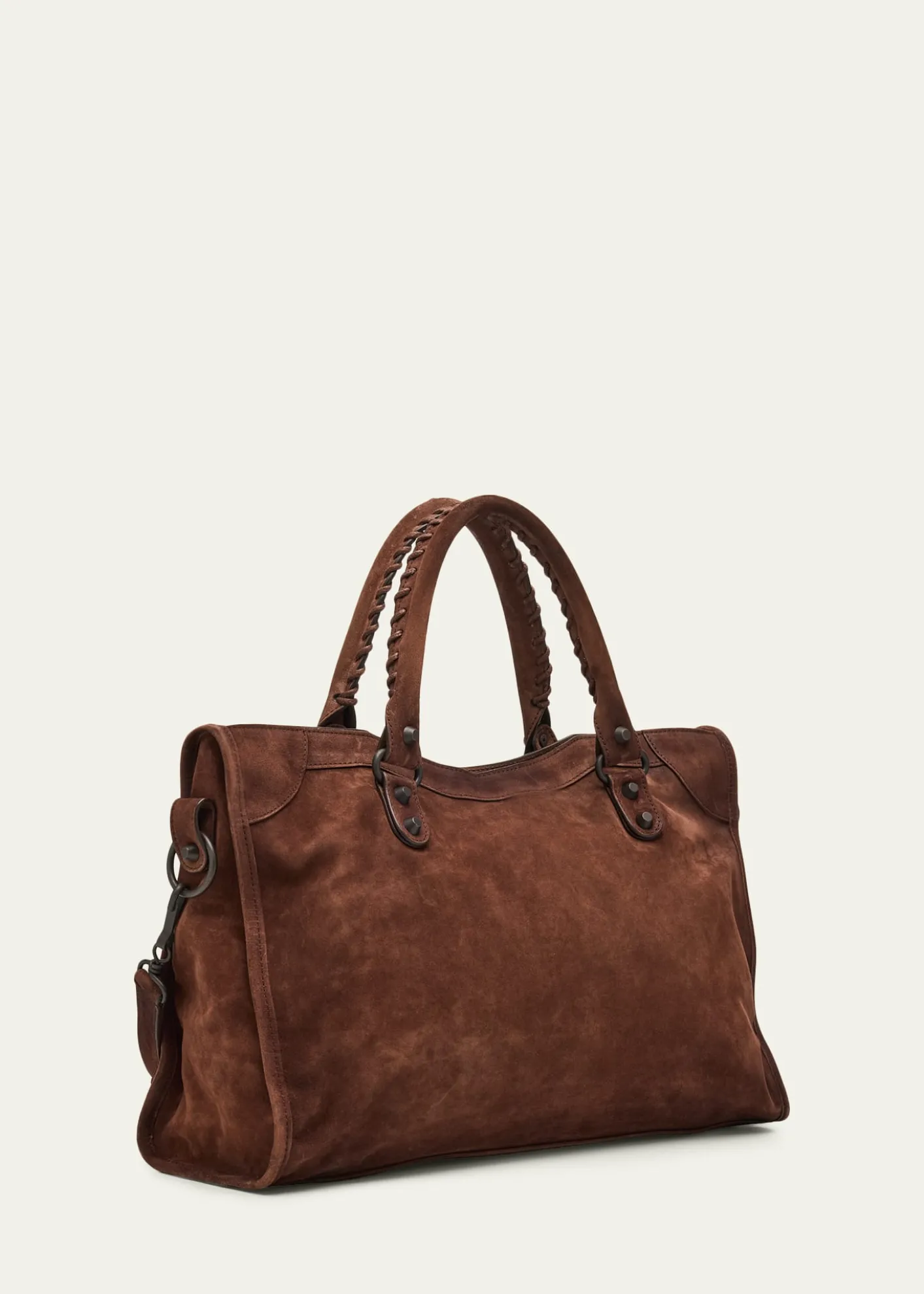 BalenciagaLe City Medium Suede Shoulder Bag