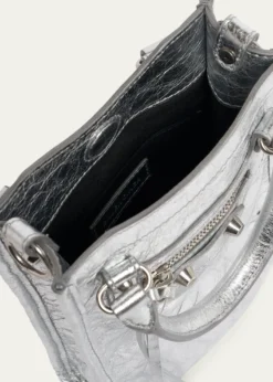 BalenciagaLe City Metallic Leather Tote Phone Holder