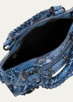 BalenciagaLe City Mini Python-Embossed Leather Top-Handle Bag