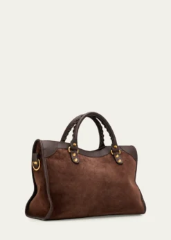 BalenciagaLe City Suede & Leather Top-Handle Bag