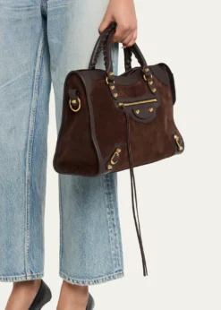BalenciagaLe City Suede & Leather Top-Handle Bag