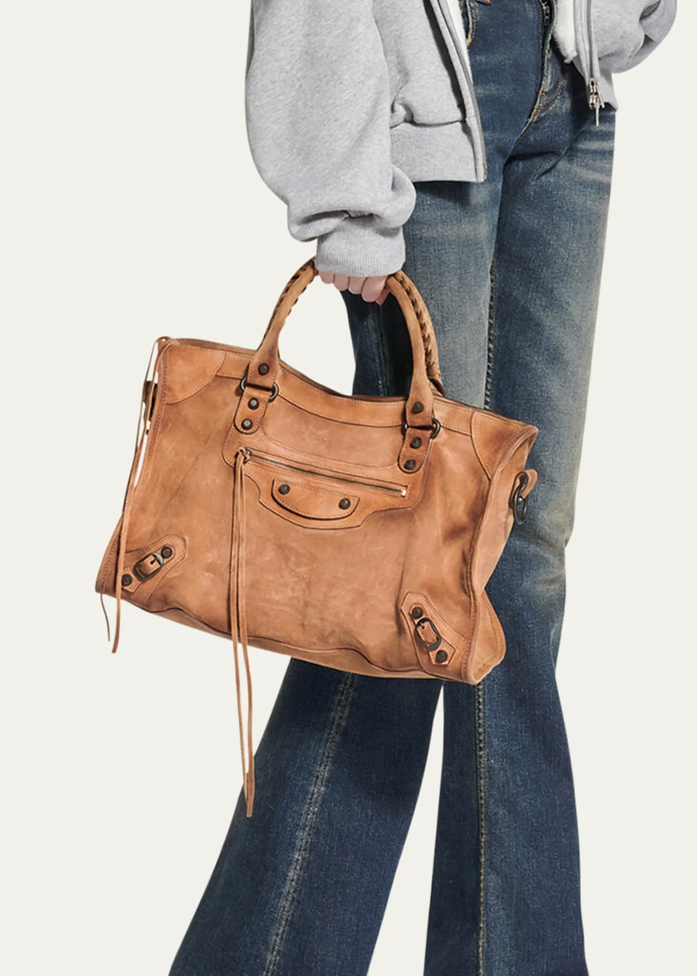 BalenciagaLe City Suede Medium Tote Bag
