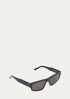 BalenciagaLogo Acetate Rectangle Sunglasses