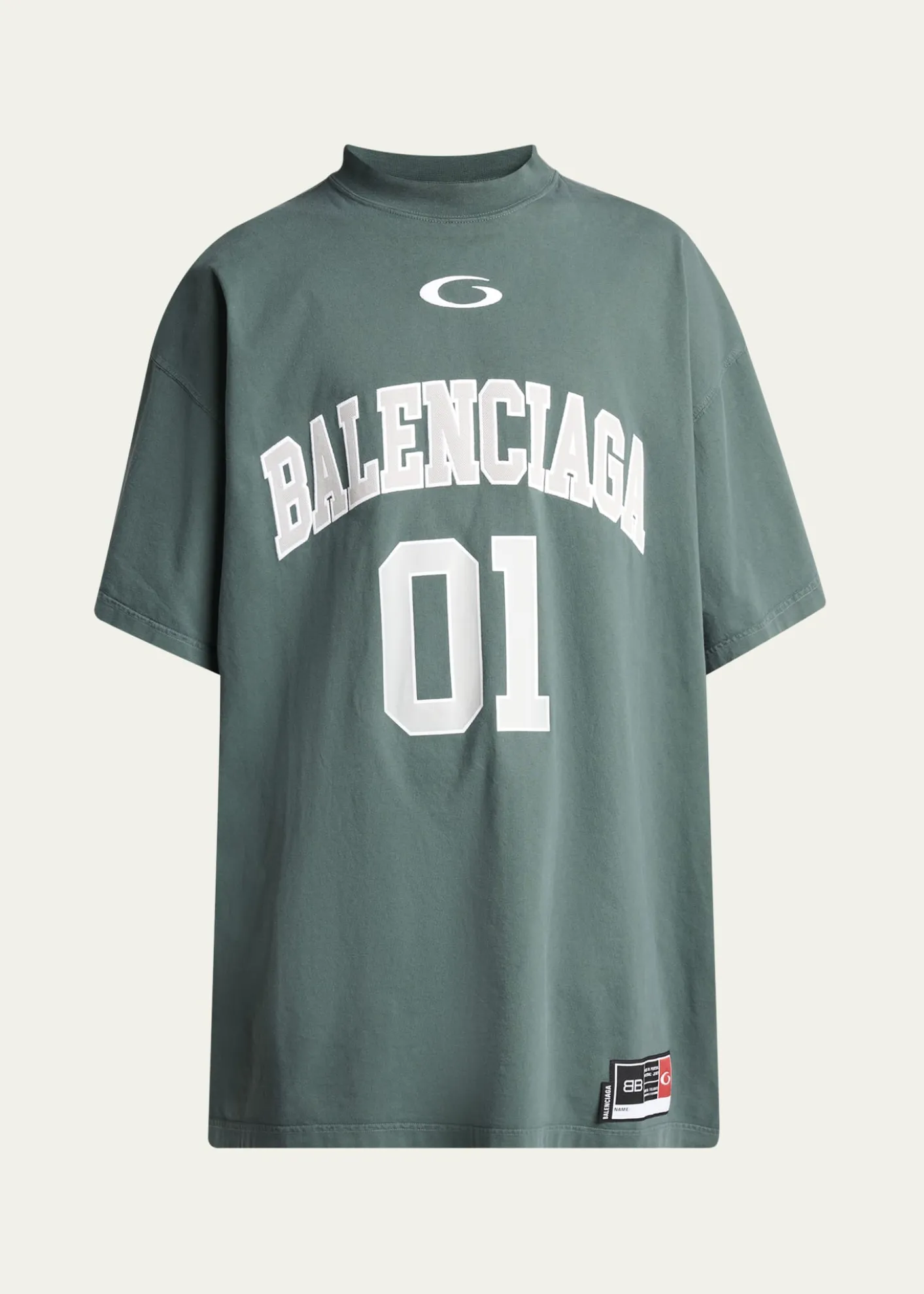 BalenciagaMen's Basketball Logo Oversized Fit T-Shirt