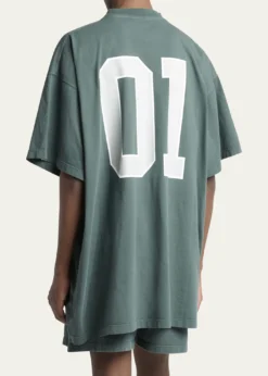 BalenciagaMen's Basketball Logo Oversized Fit T-Shirt