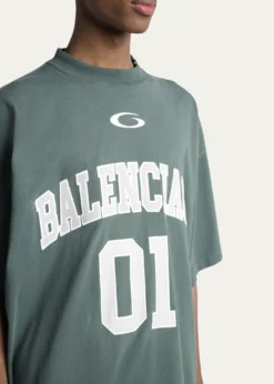 BalenciagaMen's Basketball Logo Oversized Fit T-Shirt