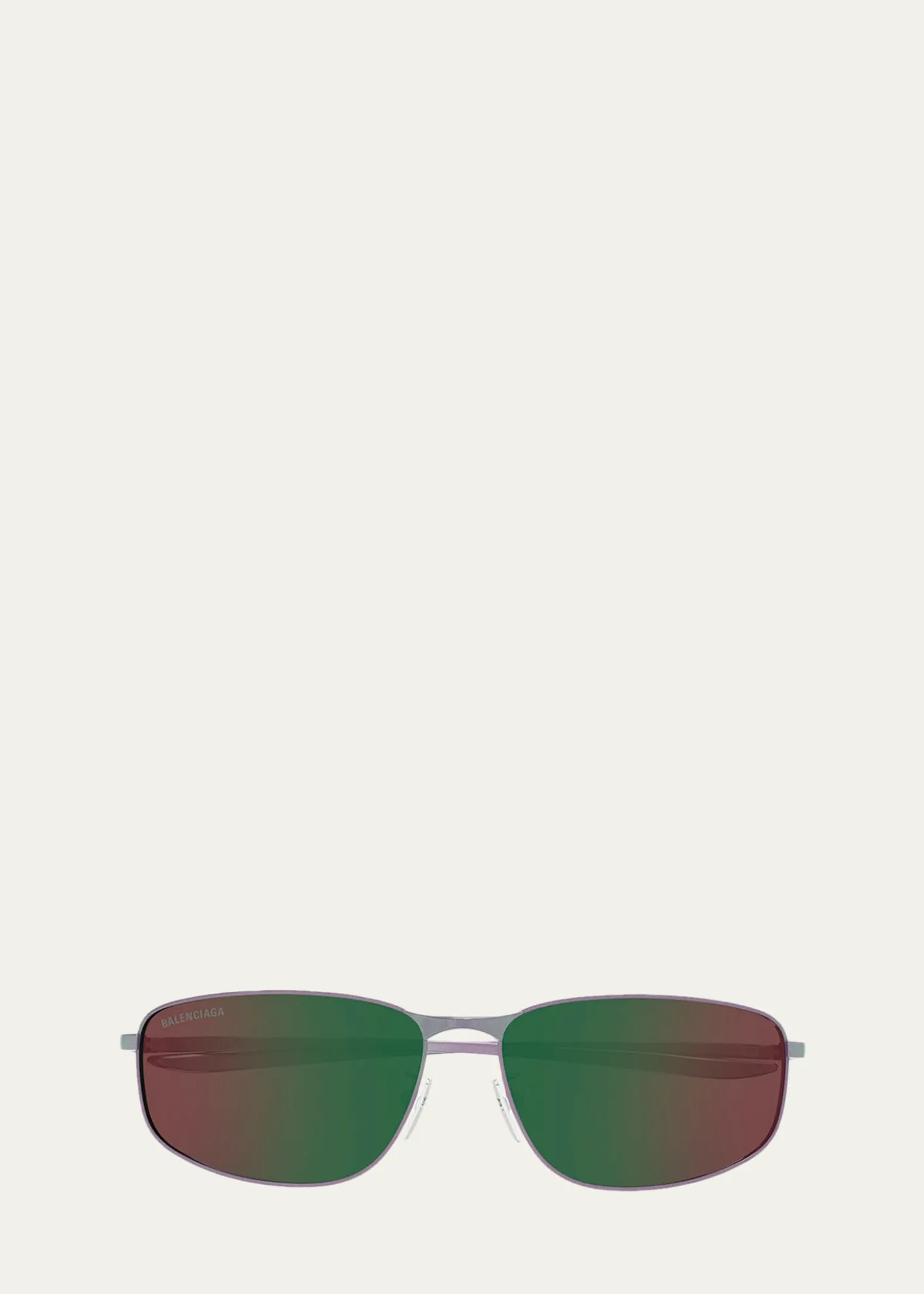 BalenciagaMen's BB0494SA-005 Metal and Nylon Rectangle Sunglasses