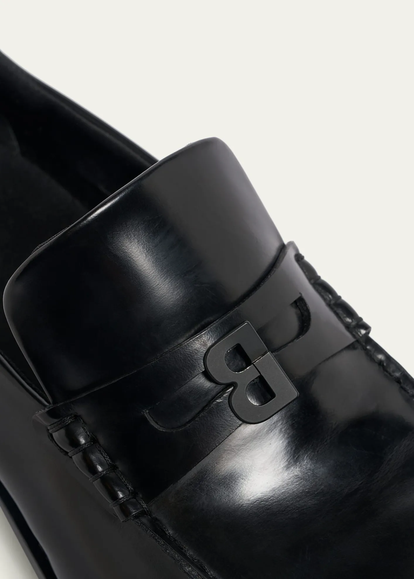 BalenciagaMen's Comfy B-Logo Calfskin Penny Loafers