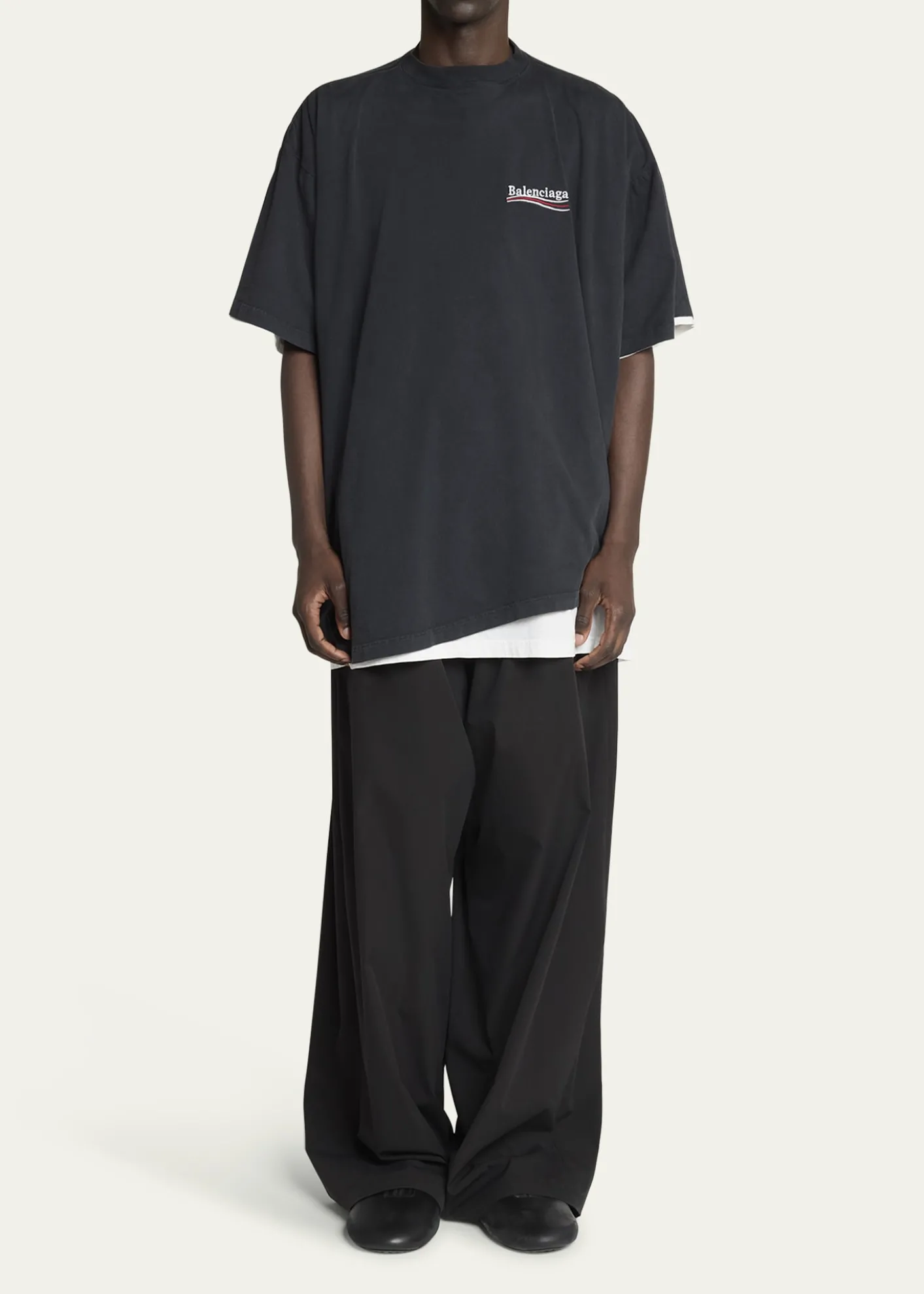 BalenciagaMen's Double-Layer T-Shirt