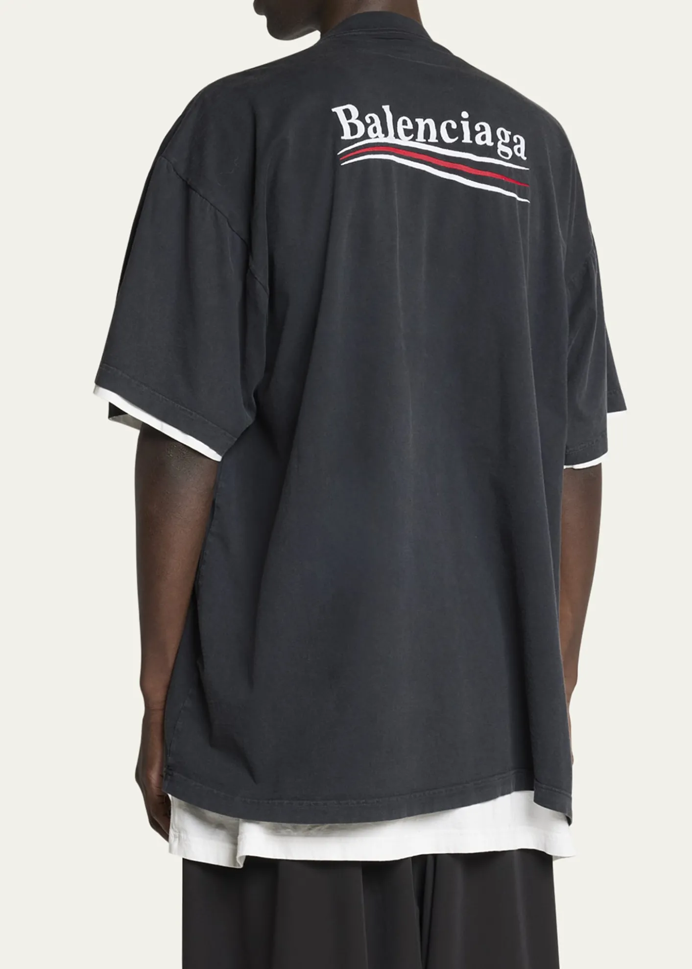 BalenciagaMen's Double-Layer T-Shirt