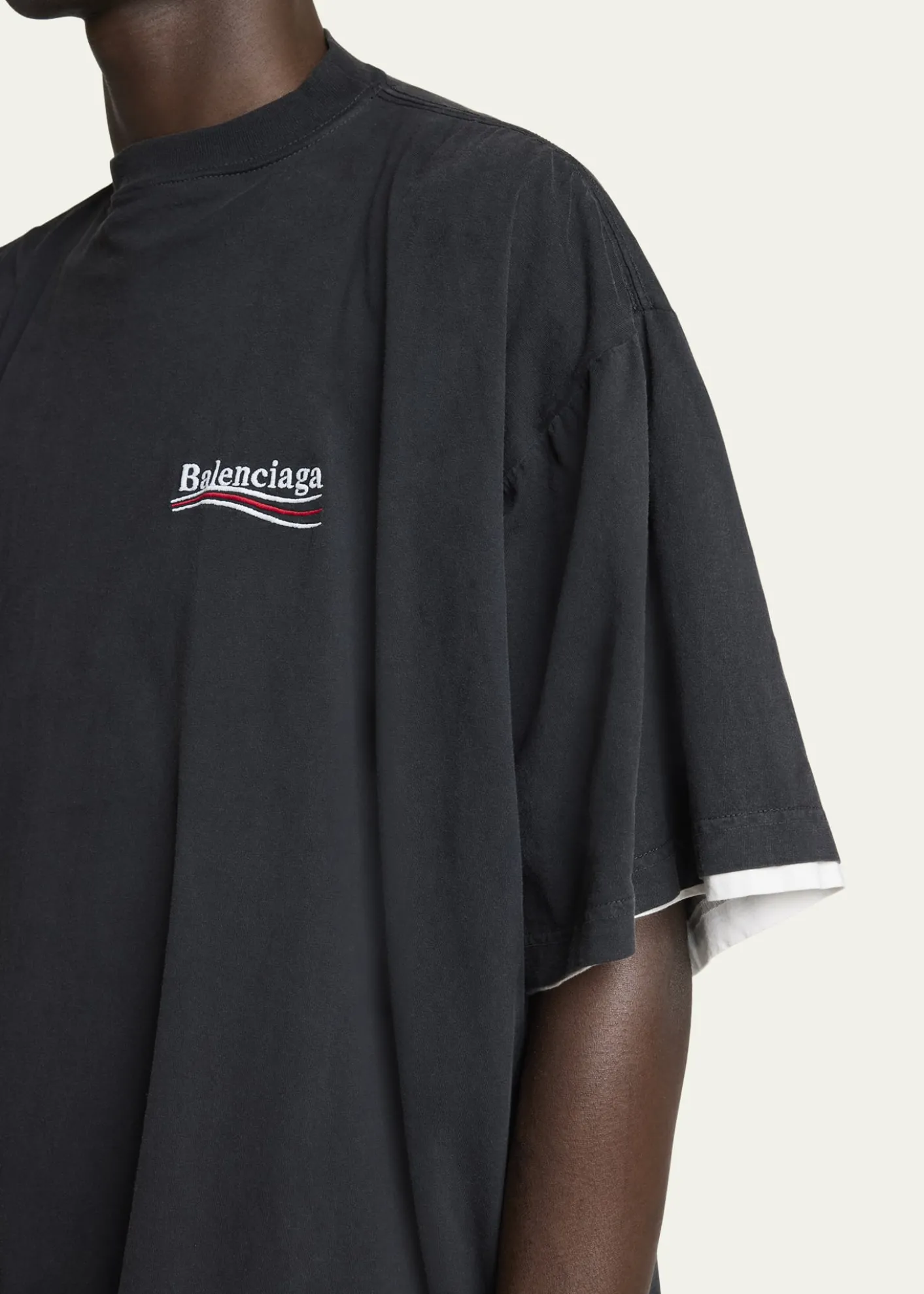 BalenciagaMen's Double-Layer T-Shirt