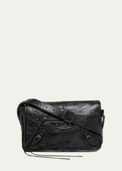 BalenciagaMen's Le City Flap Messenger Bag in Arena Lambskin