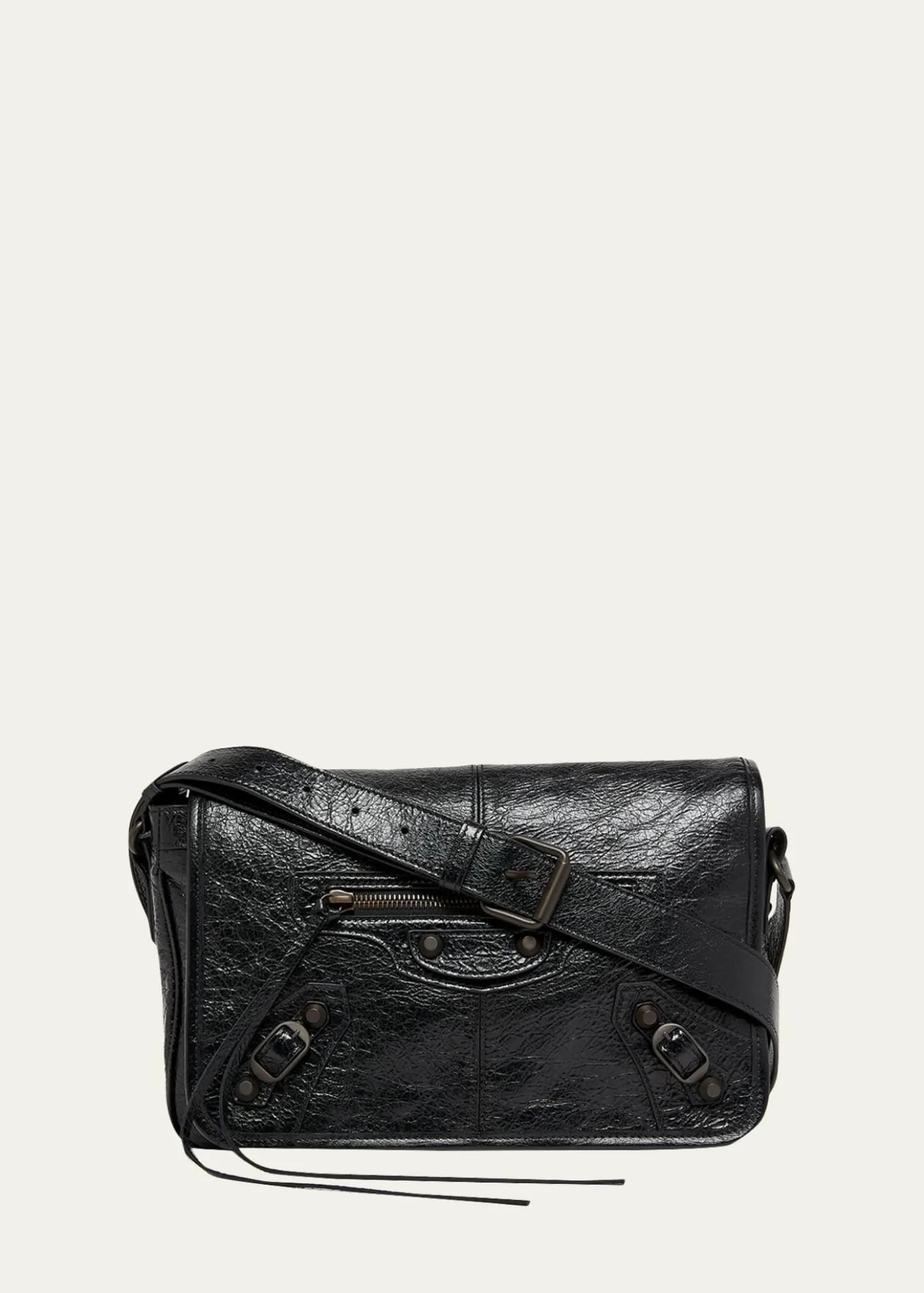 BalenciagaMen's Le City Flap Messenger Bag in Arena Lambskin