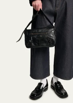 BalenciagaMen's Le City Flap Messenger Bag in Arena Lambskin