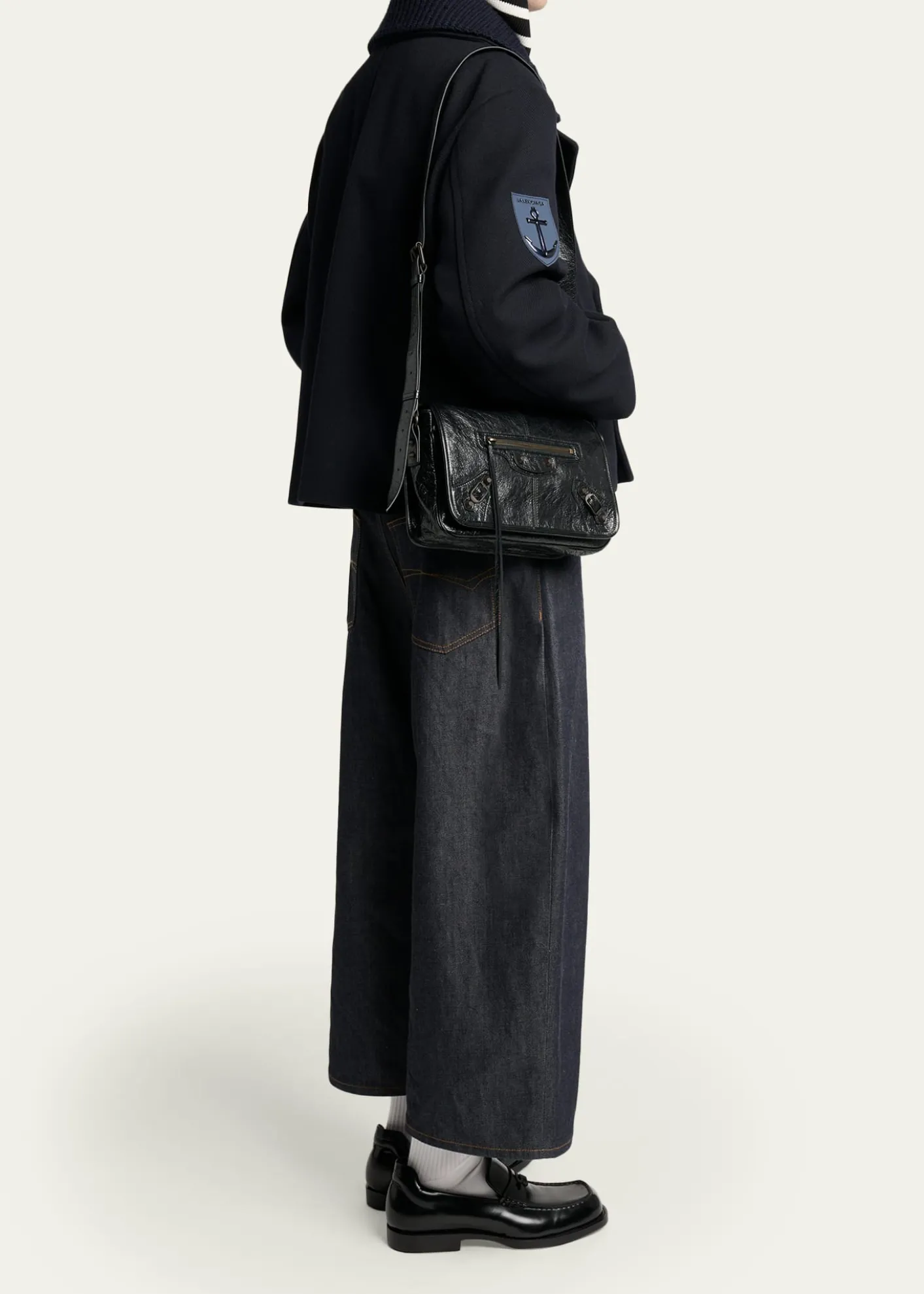 BalenciagaMen's Le City Flap Messenger Bag in Arena Lambskin