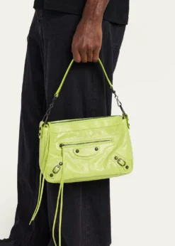 BalenciagaMen's Le City Moto Leather Shoulder Bag