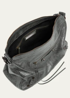 BalenciagaMen's Le City Moto Medium Leather Crossbody/Shoulder Bag