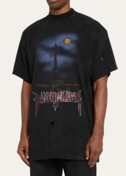 BalenciagaMen's Paris Moon Jersey T-Shirt