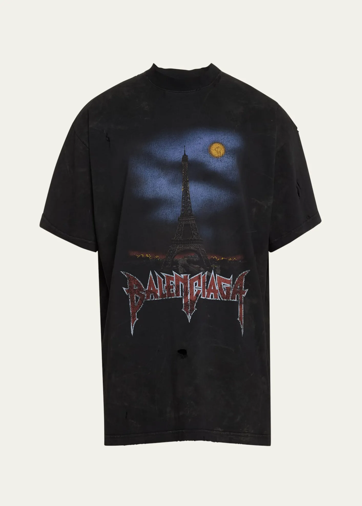 BalenciagaMen's Paris Moon Jersey T-Shirt