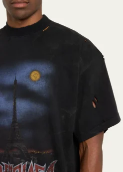 BalenciagaMen's Paris Moon Jersey T-Shirt