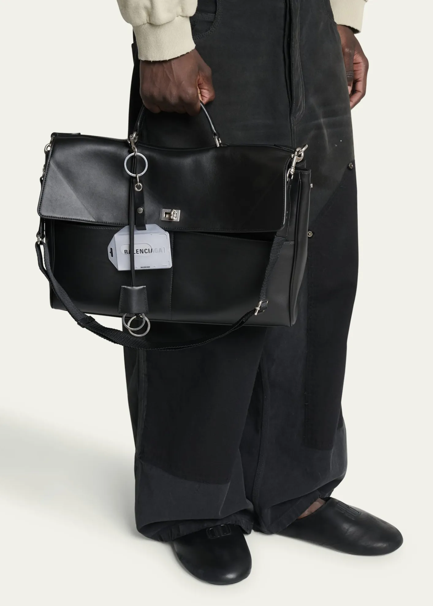 BalenciagaMen's Rodeo Calfskin Portfolio Bag