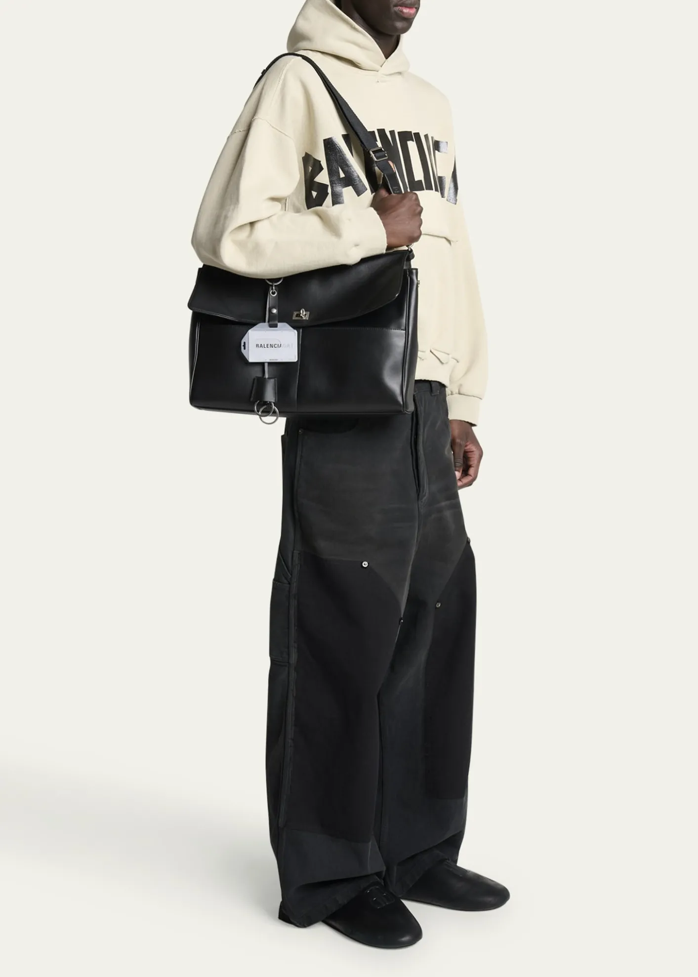 BalenciagaMen's Rodeo Calfskin Portfolio Bag