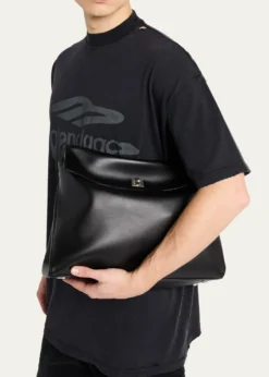 BalenciagaMen's Rodeo Leather Messenger Bag