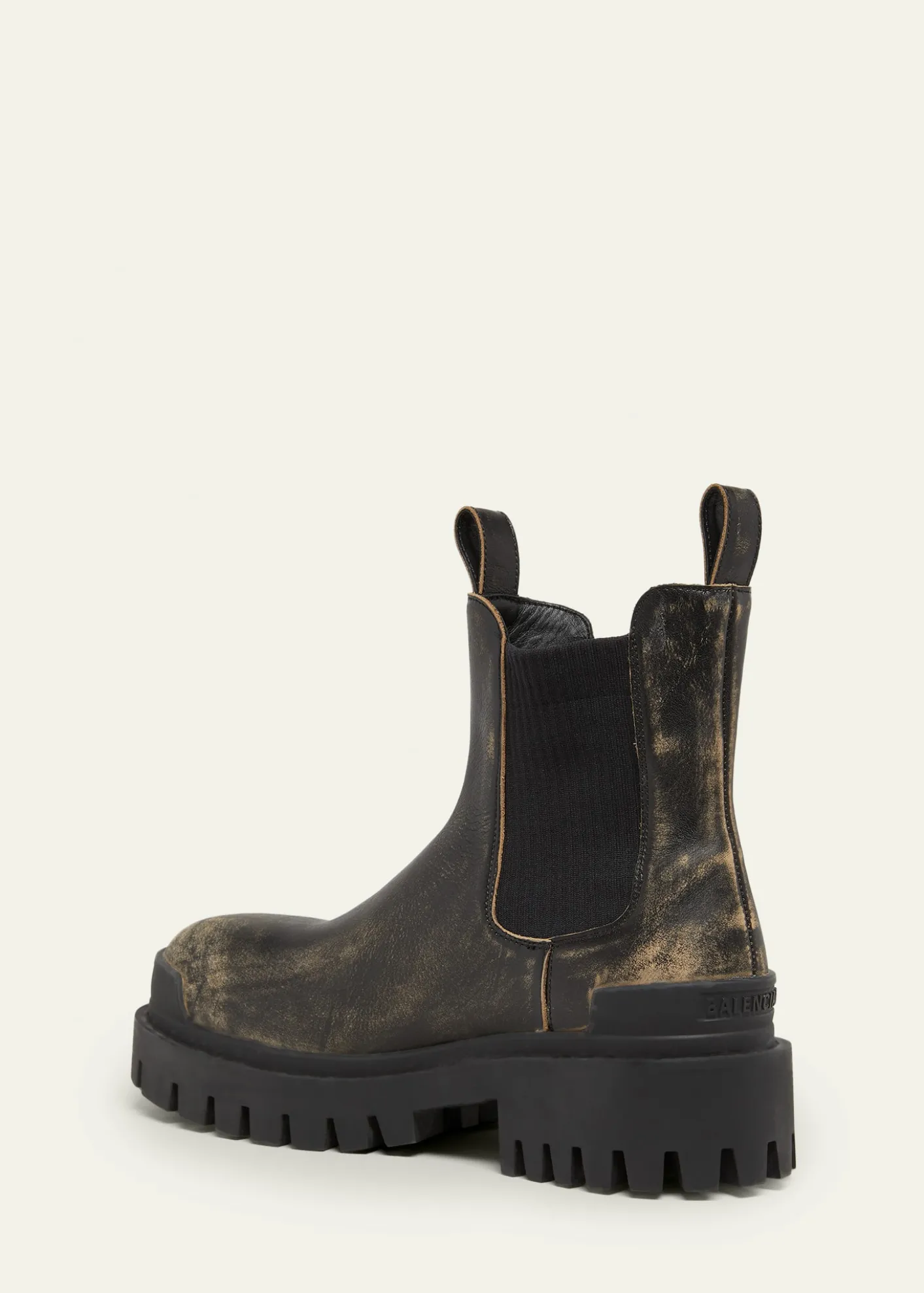 BalenciagaMen's Strike Worn-Out Leather Chelsea Boots