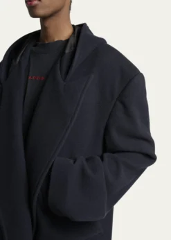 BalenciagaMen's Wool Oversized Hooded Short Coat