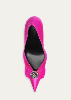 Balenciaga90mm Avenue Palazzo Embellished Bow Satin Pumps