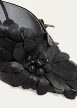 Balenciaga90mm Flowers Leather Mule Pumps