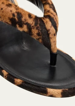 Balenciaga90mm Gaeta Calf Hair Wedge Thong Sandals
