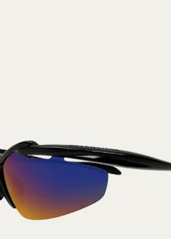 Balenciaga72mm Wraparound Shield Sunglasses