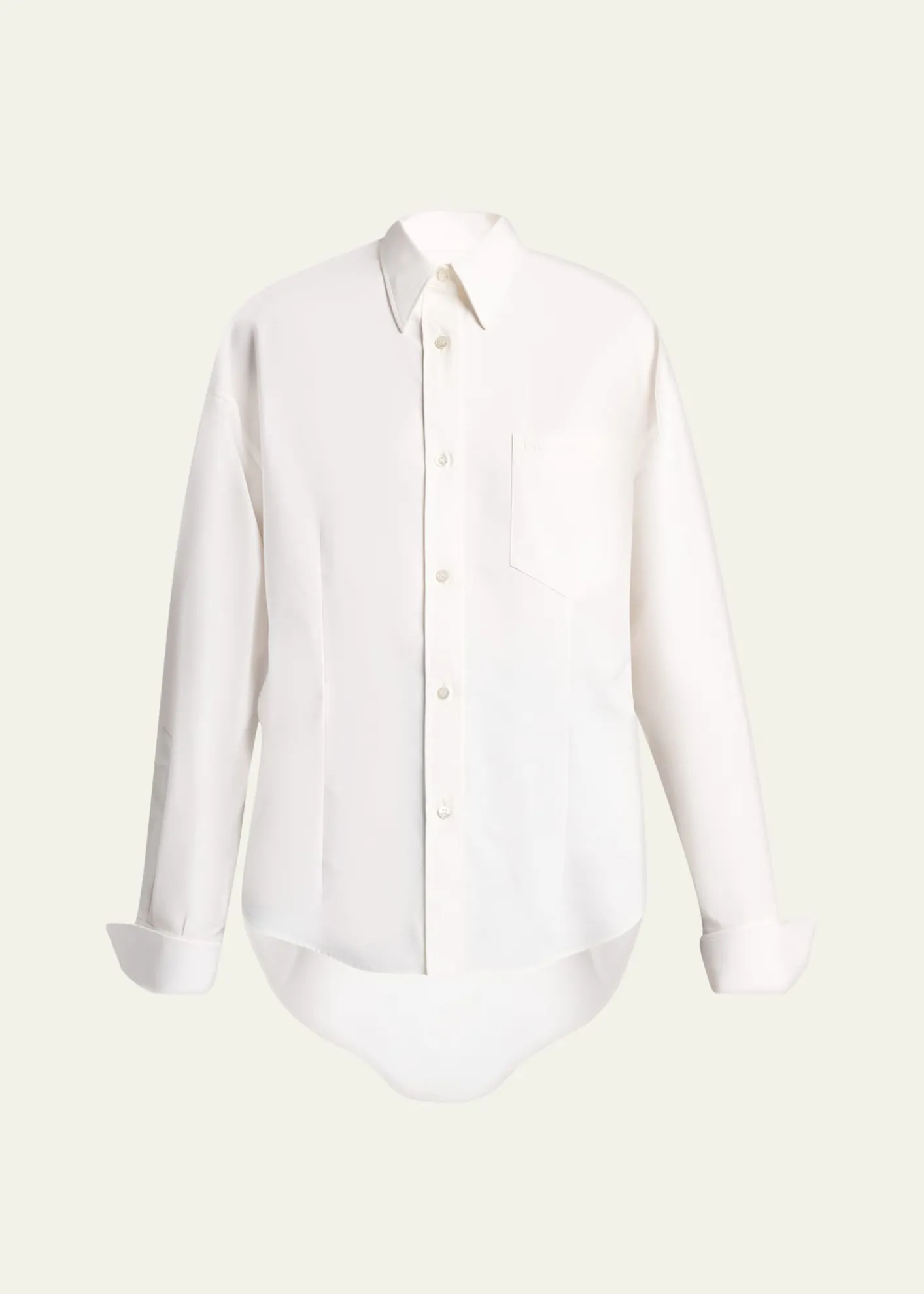 BalenciagaOrgandi Cotton-Silk Poplin Cocoon Collared Shirt