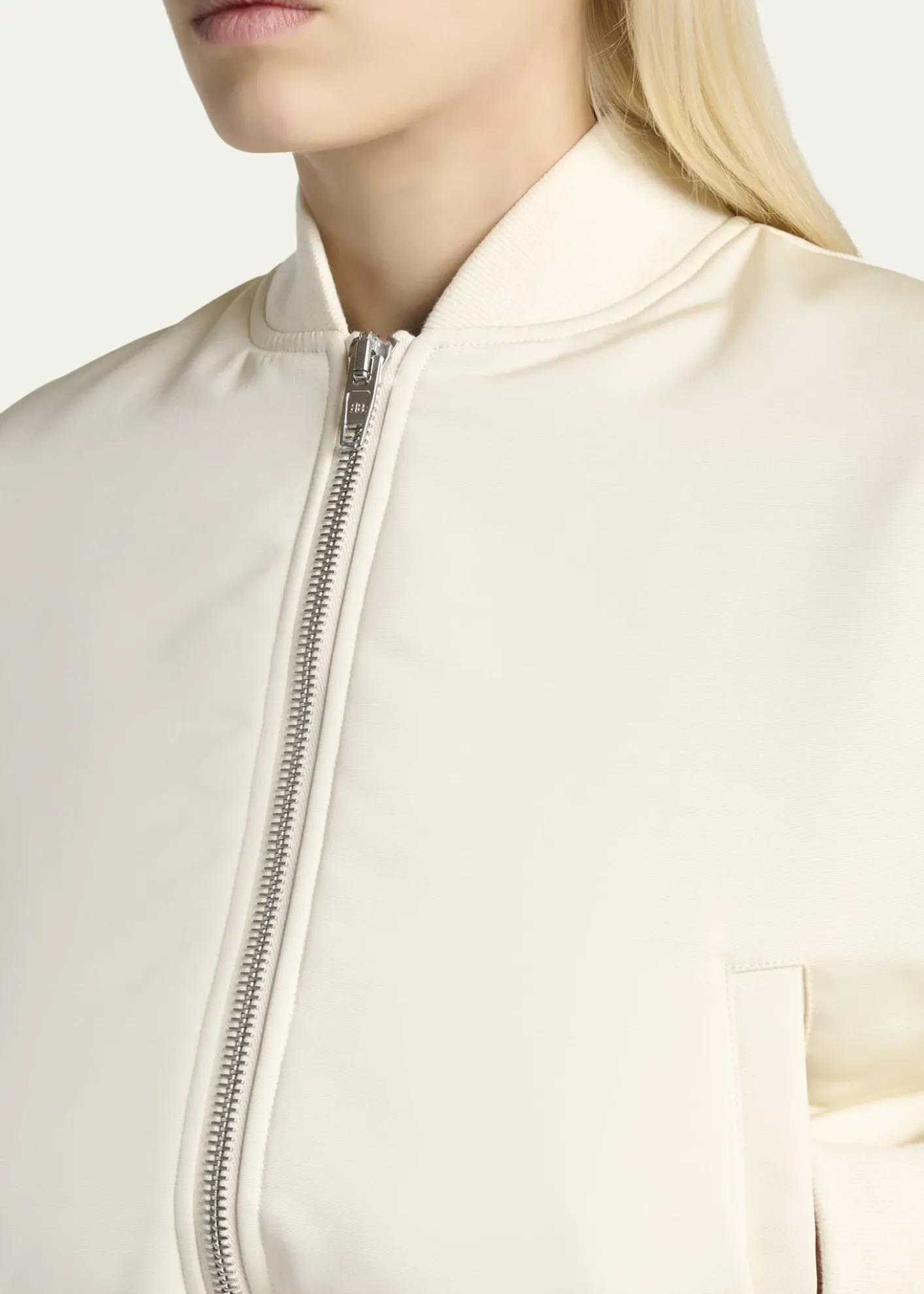 BalenciagaPadded Faille Crop Bomber Jacket