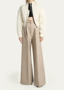 BalenciagaPadded Faille Crop Bomber Jacket