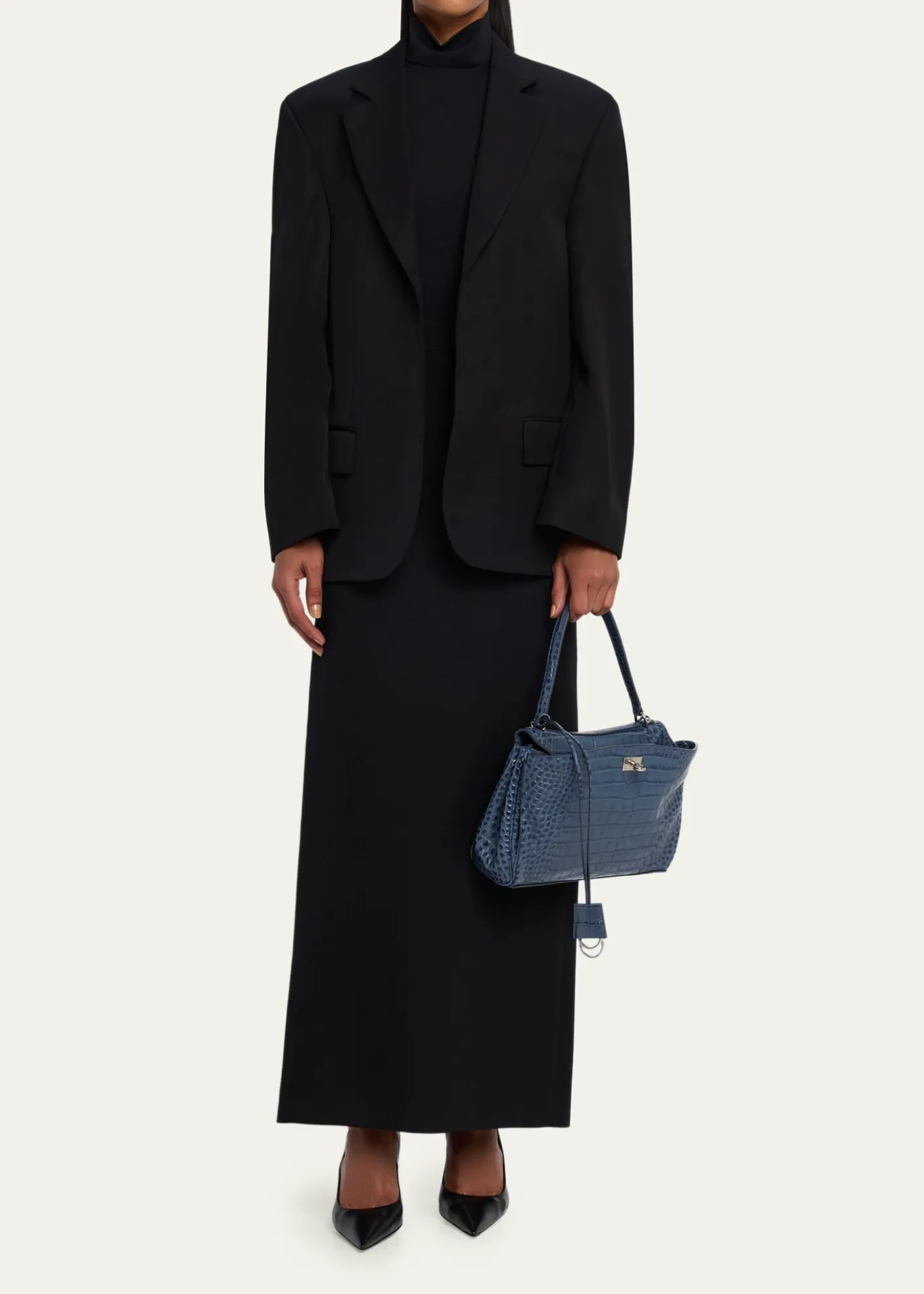 BalenciagaRodeo Croc-Embossed Leather Top-Handle Bag