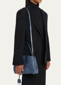 BalenciagaRodeo Croc-Embossed Leather Top-Handle Bag