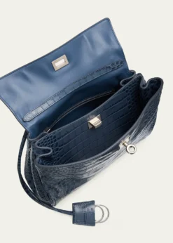 BalenciagaRodeo Croc-Embossed Leather Top-Handle Bag