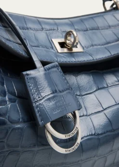 BalenciagaRodeo Croc-Embossed Leather Top-Handle Bag