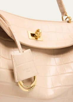 BalenciagaRodeo Croc-Embossed Leather Top-Handle Bag